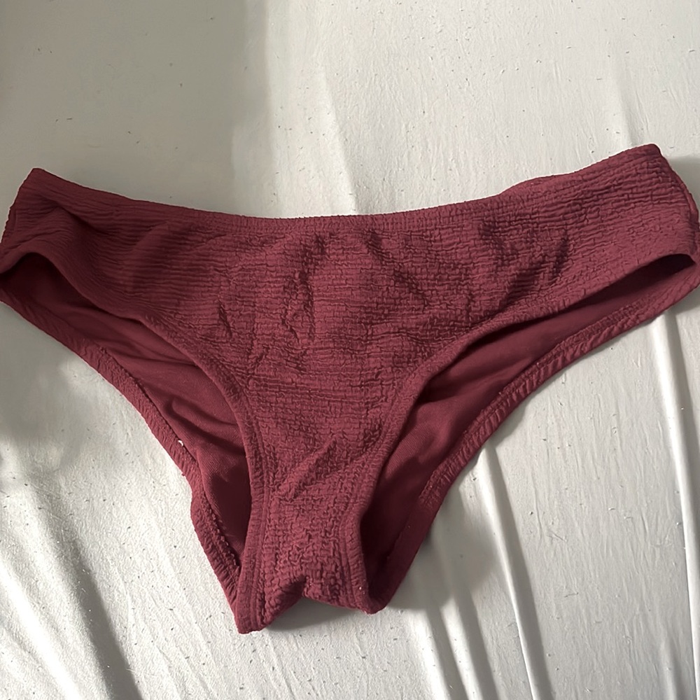 Barely worn burgundy textured bikini bottoms